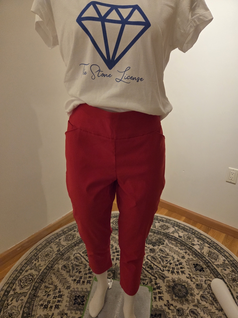 Versona Modern Red Ankle Ponte Pants